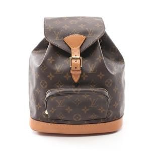 Louis Vuitton Montsouris Monogram Backpack Leather Brown